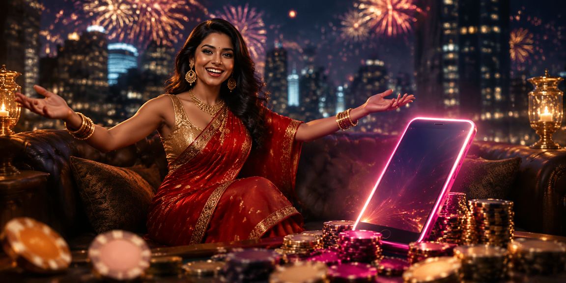 Player using online casino app on mobile in India
